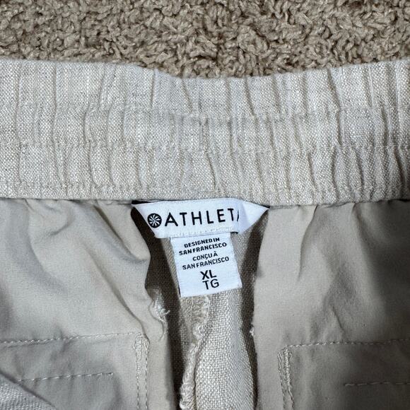 Athleta Retreat Linen Jogger Pants Womens XL Cream Lightweight Pockets - Picture 3 of 11